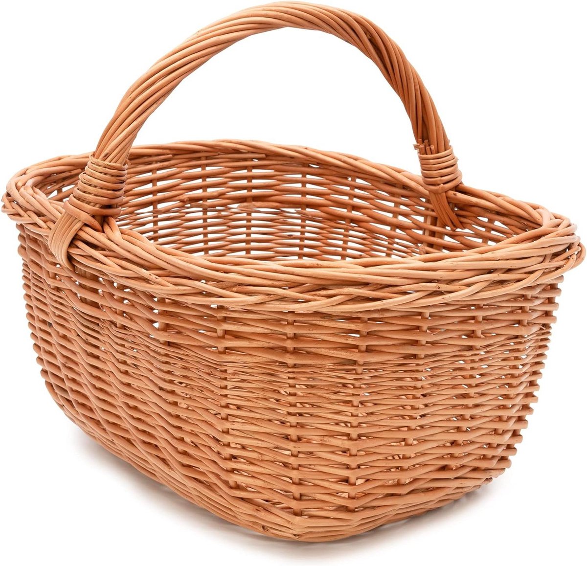 Boodschappenmand van wilgenhout - hengselmand om te winkelen - marktmand - TYSK Design