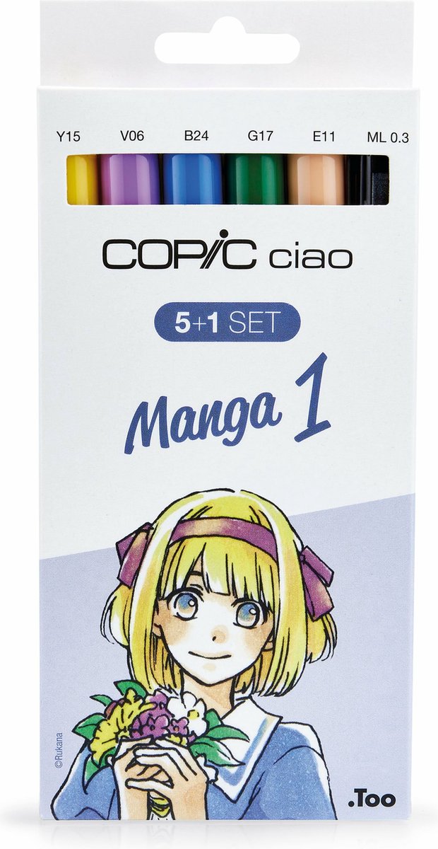 Copic Marker Ciao, 5+1 Set Manga 1 - Stiften Set 6 Stuks - Markers Alcoholbasis - Professionele Stiften Voor Hobby En Ontwerpen