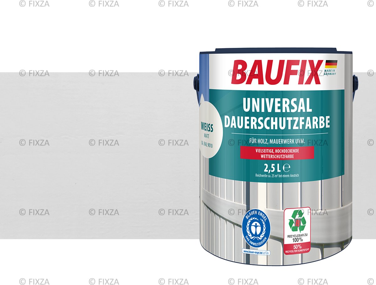 BAUFIX Universele Dekkende Tuinbeits wit 2,5 Liter