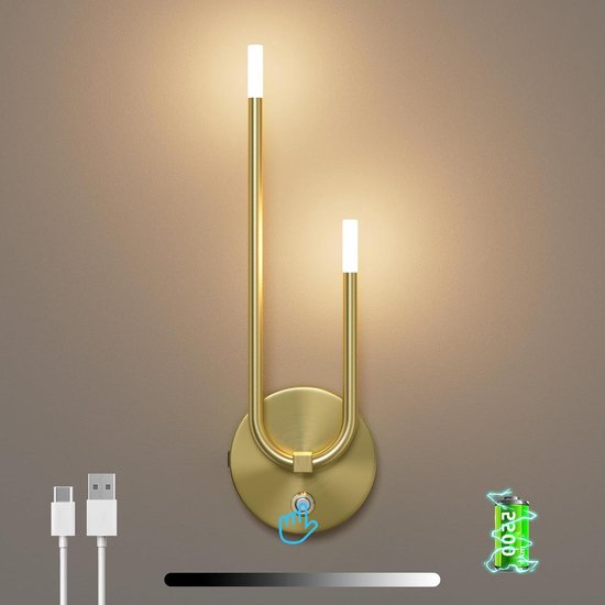 Coinmit Draadloze led-wandlamp met touch, 5000 mAh, oplaadbare accu