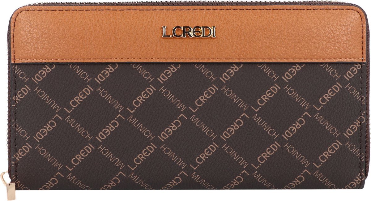 L.CREDI Filiberta portemonnee 19 cm - Dames - Horizontaal - braun