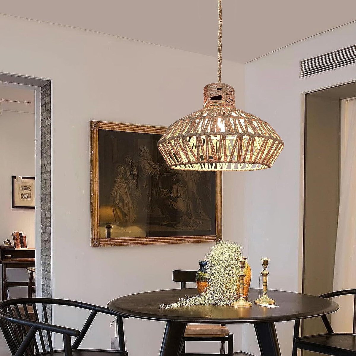 Rotan Vintage Keuken plafondlampen Verstelbaar
