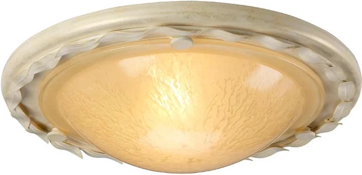 Elstead Lighting LED Plafondlamp Olivia | 1X E27 Max 60W | Dimbaar | Ivory/Gold Patina