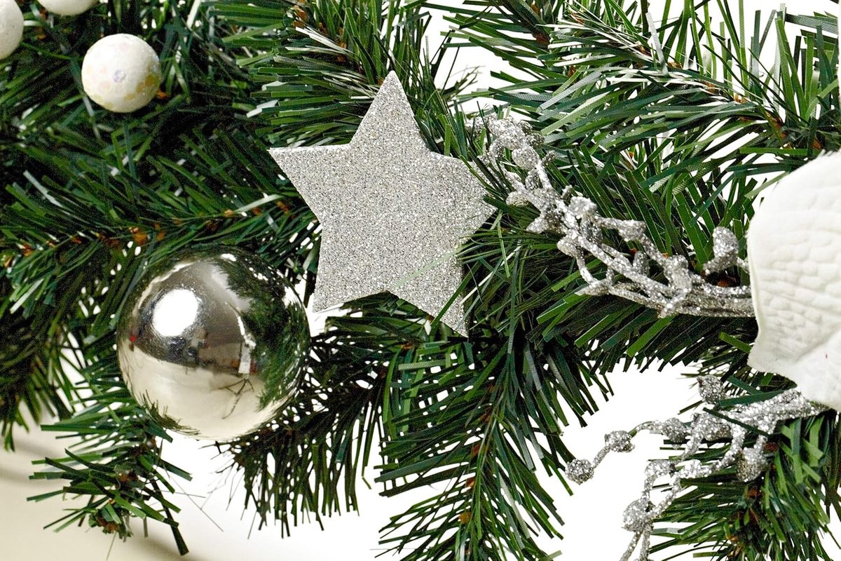 Luxe Kerst Guirlande - Compleet met decoratie - kerst versiering - Wit, Zilver & Groen - 270 cm – foto 3