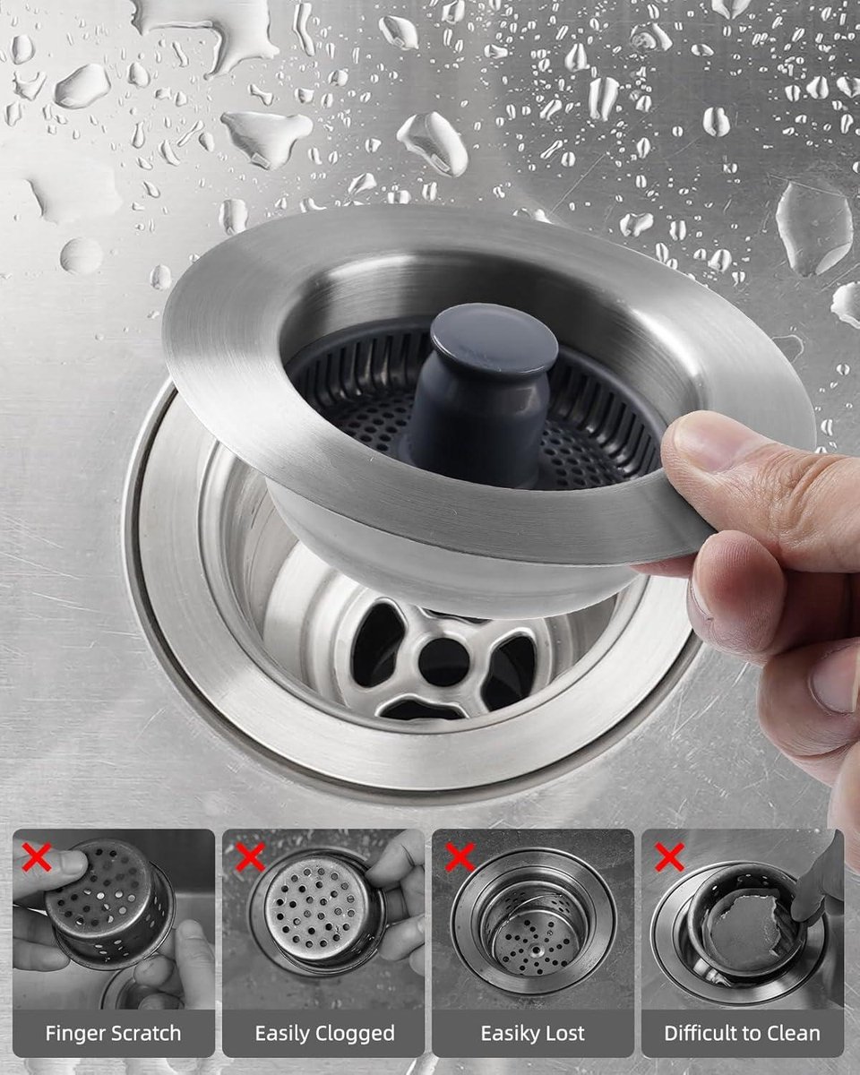 Afvoerplug RVS voor Spoelbak Keuken - 78mm