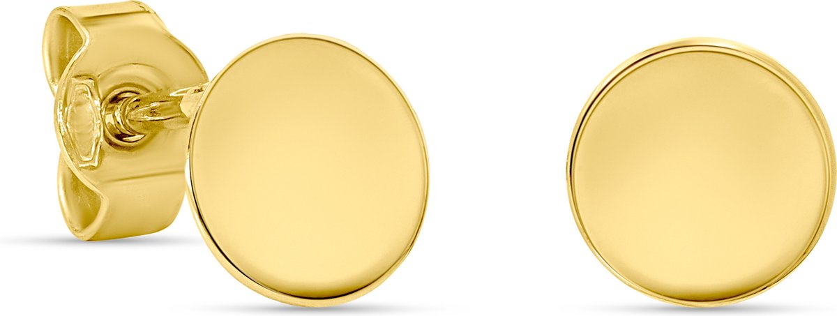 Miore Pure Oorbellen Dames - 14 Karaat Goud - Knopjes - 6 mm