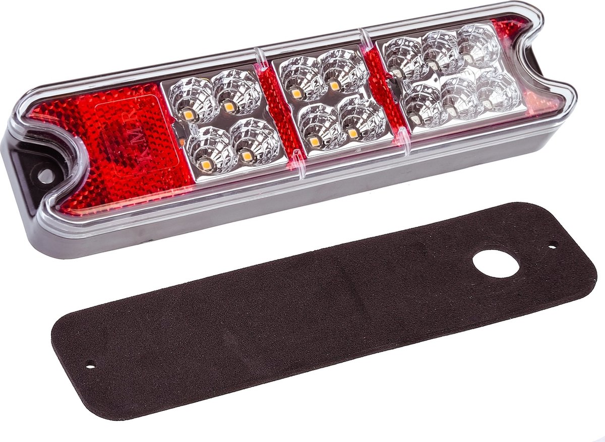 achterlicht led rechthoek 19x5x3cm​​​​​​​ 18x led - ledlamp - aanhangerlamp - led achterlicht - achterlamp
