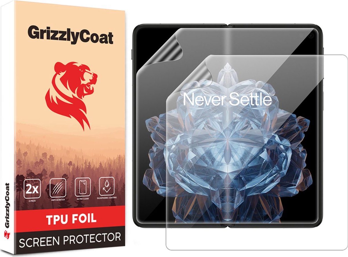 GrizzlyCoat Screenprotector geschikt voor OnePlus Open Hydrogel TPU | GrizzlyCoat Screenprotector - Case Friendly (2-Pack)