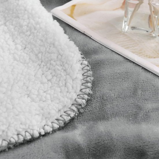 Sherpa Fleece Deken Houten Deur 220x240 cm Gooi Dubbelzijdige Pluche