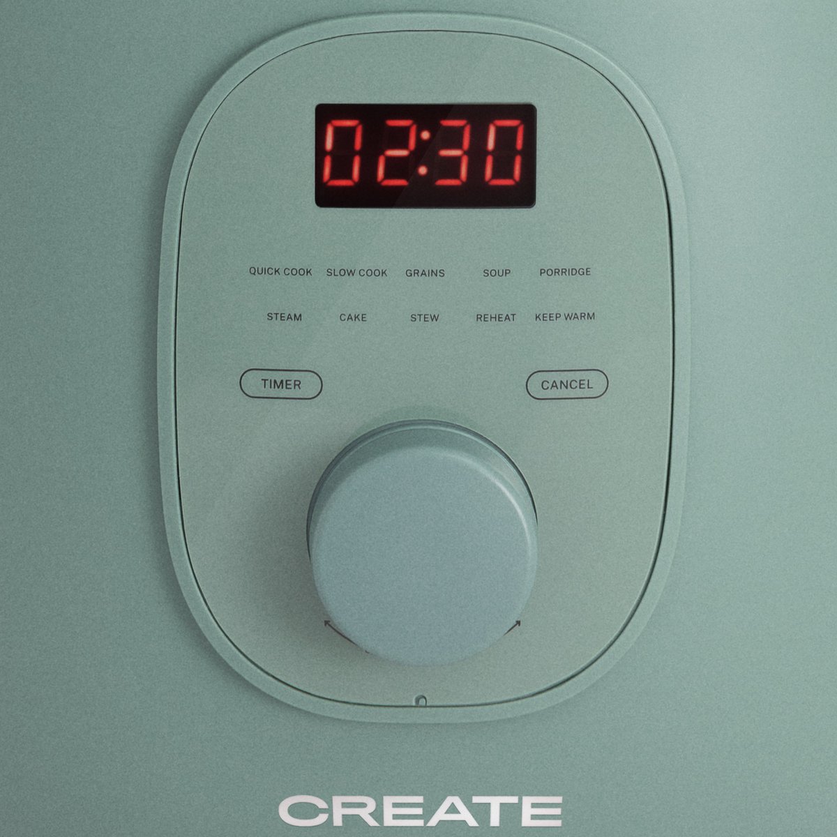 CREATE - Elektrische rijstkoker 2 L met stoommandje - uitneembare binnenkant - houdt warm - Sage - 400W - RICE COOKER STUDIO thumbnail 6