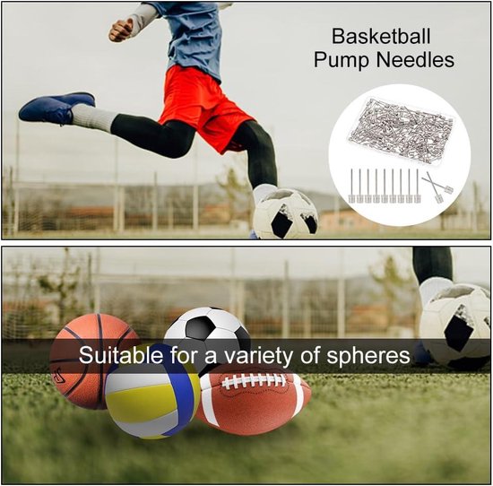 Handmaker 150 stuks balpompnaalden - stalen kogelpomp naalden - inflatienaalden - luchtpomp naald voor basketbal - voetbalbal - rugbyballen - volleybal - voetbal vervanging - bal pomp pin Voetbalpomp van Handmaker — afbeelding 2