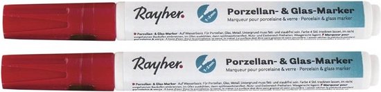 Foto: 2x rode glasstiften porseleinstiften markers 1 2 mm punt hobbymateriaal glasmarker keramiekmarker porseleinmarker metaalmarker geschikt voor glazen en porseleinen ondergronden hobby materiaal