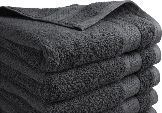 DoubleDry Serviettes Hotel Collection - 70x140 cm - lot de 6 - anthracite