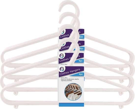 24x Cintres en plastique blanc - Organiser l'armoire - Organiser les Vêtements - Cintres