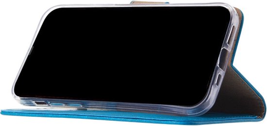 Bookcase Phone Case Adapté pour Samsung Galaxy A51 - Étui - Espace pour 3 cartes - Languette magnétique - Portefeuille - FuturiQ - Turquoise