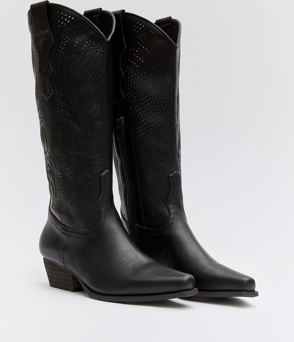 Dames Cowboylaarzen - Zwart - Imitatieleer - Maat 36