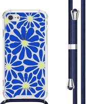 iMoshion Hoesje Geschikt voor iPhone 7 / 8 / SE (2020) / SE (2022) Hoesje Met Koord - iMoshion Design Hoesje met Koord - Meerkleurig / Cobalt Blue Flowers Connect