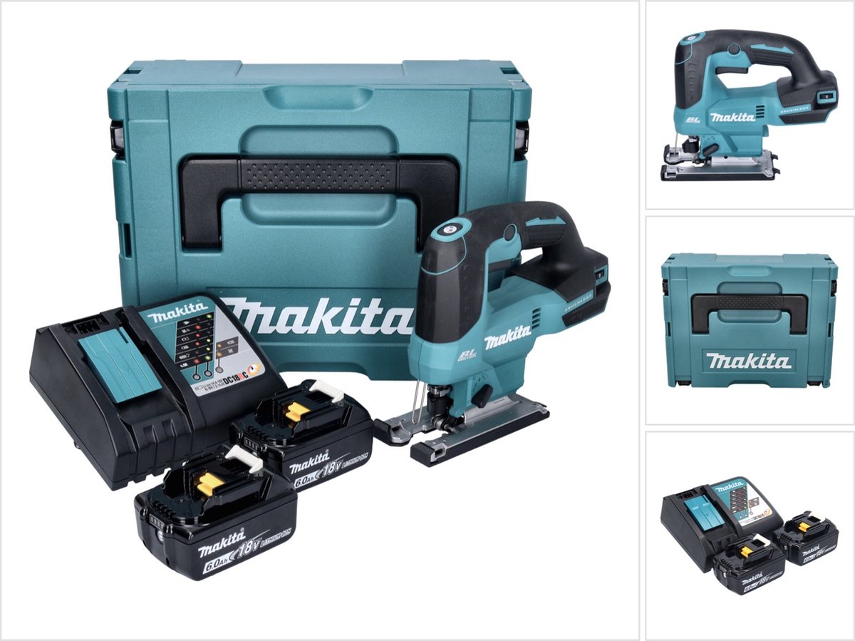 Makita DJV 184 RGJ accu pendelzaag 18 V borstelloos + 2x accu 6,0 Ah + oplader + Makpac