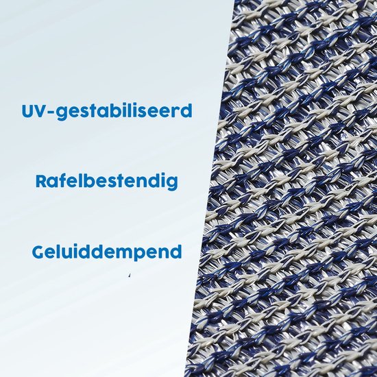 ProPlus Tenttapijt - 300 x 400cm - Tenttapijt Caravan - Gronddoek Tent - Voortenttapijt - Kampeertapijt - Water - en Vuil Doorlatend - Sterk materiaal - UV-gestabiliseerd - Blauw/wit van ProPlus — afbeelding 5