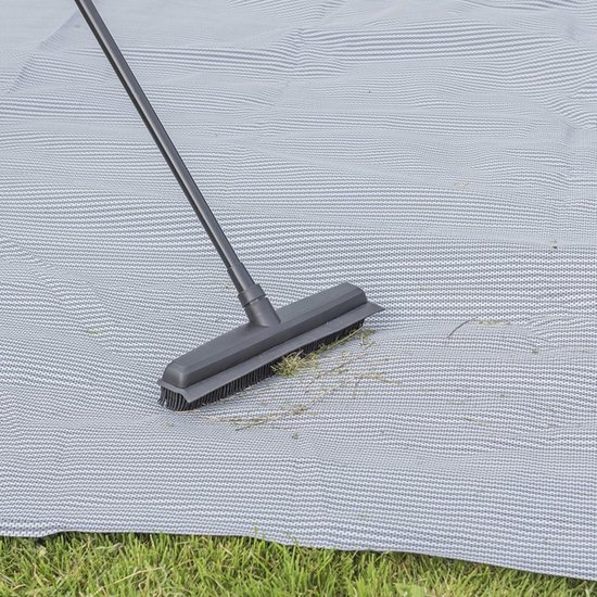 ProPlus Rubberen Bezem met Telescopische Steel - 68 t/m 120 cm - Siliconen - Verstelbare Veger met Steel - Lichtgewicht - Voor Binnen en Buiten - Stalbezem - Grijs van ProPlus — afbeelding 2