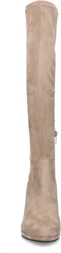 Manfield - Femme - Bottines stretch beiges à talon - Taille 38