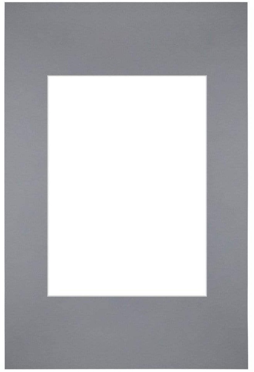 Passe-Partout Fotomaat 13x18 cm - Lijstmaat 20x30 cm - Grijs - Museumkarton - Fotolijst niet inbegrepen