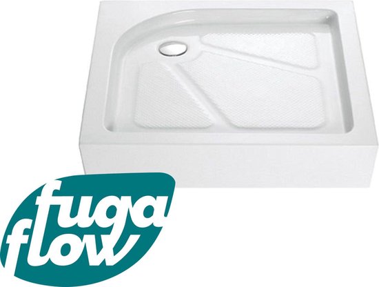 Receveur de douche FugaFlow Efficiente Vetro 2.0 - 80x80x15cm - carré - blanc