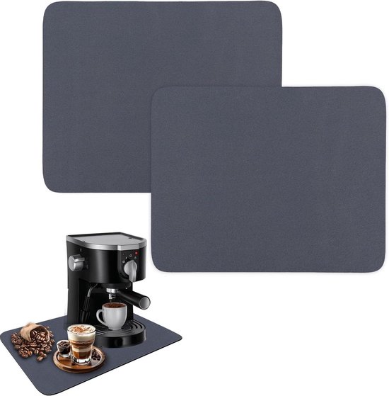 Superabsorberende afdruipmat voor in de keuken 50 x 40 cm afdruipmat slipvast grijs