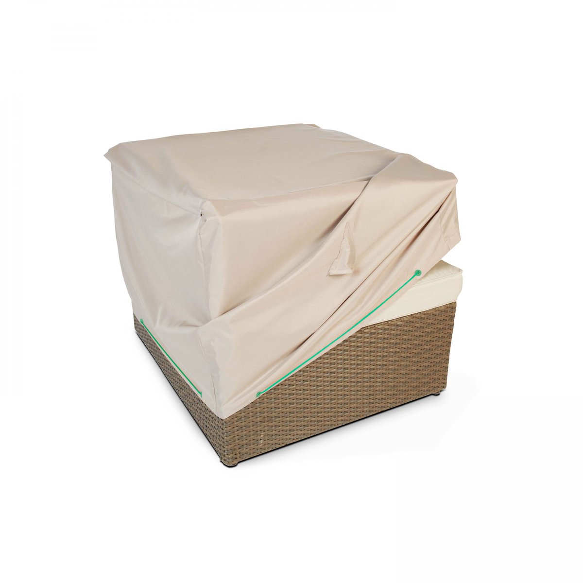 Cov'Up - Loungestoel hoes - 1 pers - 75 x 75 x 60 cm (lxbxh) - Hoes voor Loungestoel met ventilatiesyteem - bevestigingskood - 2 jaar garantie