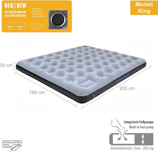 Comfort Plus Air Mattress - Integrated Foot Pump - Non-Slip - Indoor Outdoor Use — afbeelding 2