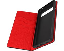 Avizar Foliohoes Geschikt voor Google Pixel 7a Portemonnee klep, Zwart