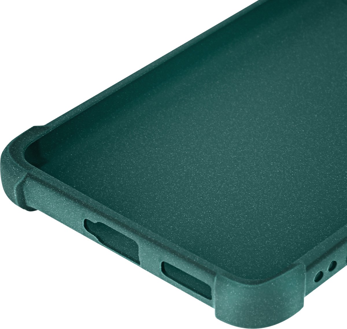 iMak, Hoes Geschikt voor Xiaomi Poco X6 Pro Zachte Silicone Bumper Hoeken Korreleffect, Donkergroen