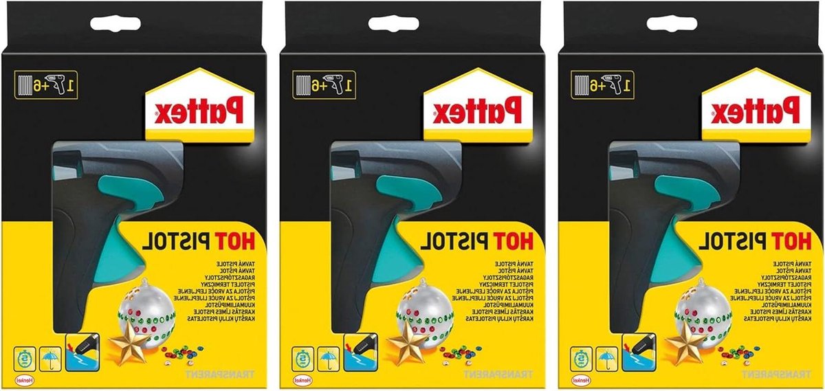 Hot Set 3 pistolen en 18 lijmsticks lijmpistool zwart PHP6 Pattex