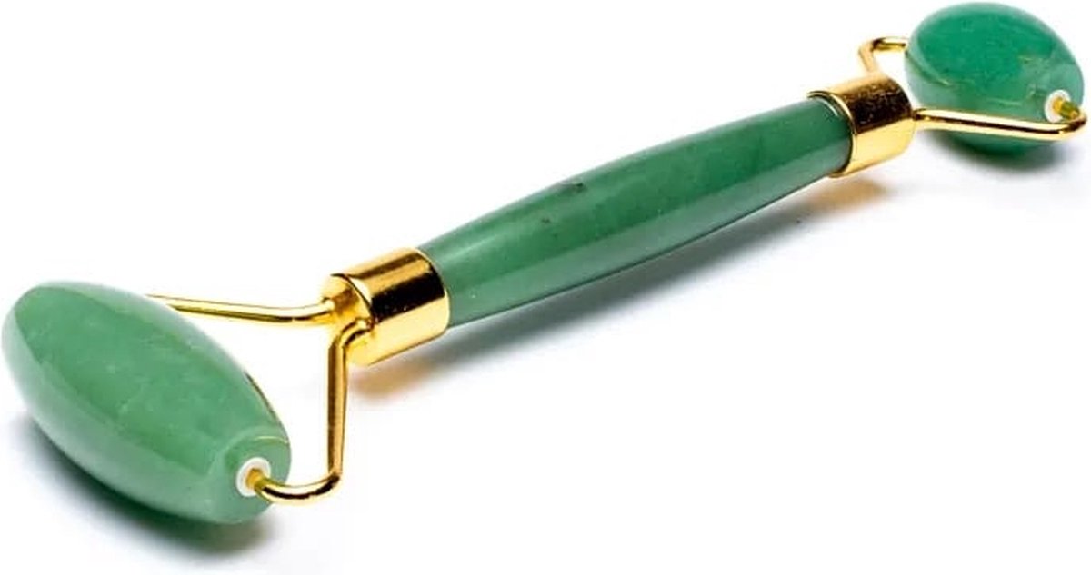 Goedkoopste Massage Roller van Groene Aventurijn - 14 cm - massage roller , massage stick, massage roller lichaam, massageroller gezicht