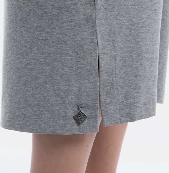 Knit Factory Lily Rok - Jupe femme - Jupe midi - Jupe droite - Jupe crayon - Avec poches latérales - Arrive jusqu'à la hauteur du mollet - Grijs clair - S
