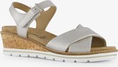 Hush Puppies leren dames sandalen met sleehak - Zilver - Uitneembare zool - Maat 37