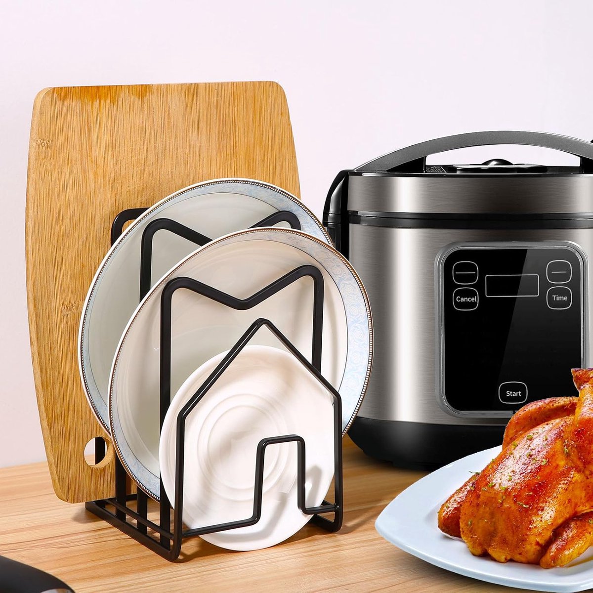 Houten Bordenrek Multifunctionele Opbergoplossing - Kookwinkel Kitchen&More