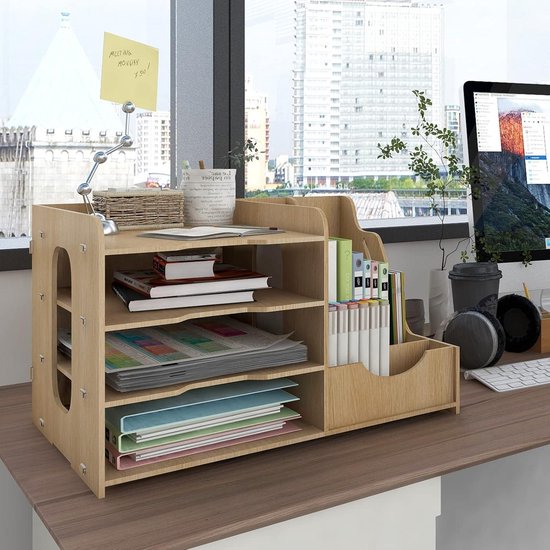 JGS ® Faltbare Documentenhouder en Bureau-Organizer met 4 Vakken voor Efficiënte