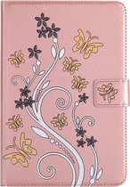 Shop4 - iPad mini 5 (2019) Hoes - Book Cover Vlinder Patroon Roze