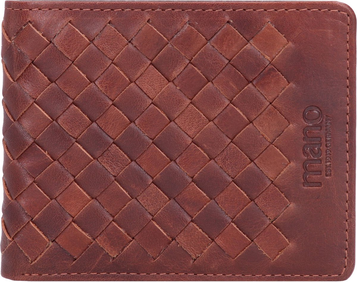 mano Leren Portemonnee Don Luca Wallet Cognac Bruine