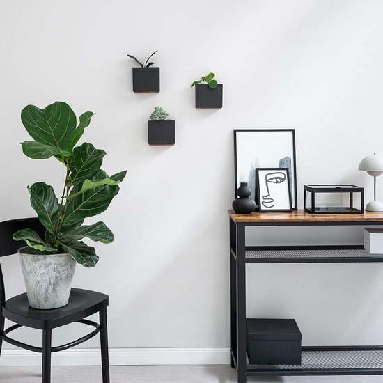 ORIMERC Set van 3 hangende plantenbakken, automatische irrigatie, verticale tuinraam, opknoping, keukenkruiden, balkon, leuning, plank, omheining, slaapkamer, rooster (3 x medium