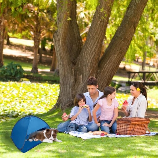 Beach Sun Shelters - Pop Up Sunshade Tent for Anti-UV Windproof Camping Picnic - Small Dogs Cats and Other Small Pets Blue Beach Tent van Merkloos — afbeelding 2