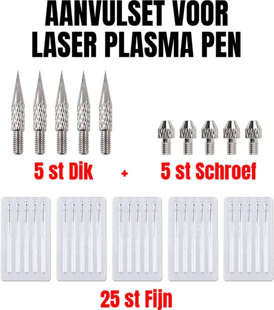 Foto: Allernieuwste nl aanvul set laser plasma pen wrattenverwijderaar steelwratjes tattoos moedervlekken verwijderen pigmentvlekken sproeten mee eters wrattenbehandeling let op aanvul set 