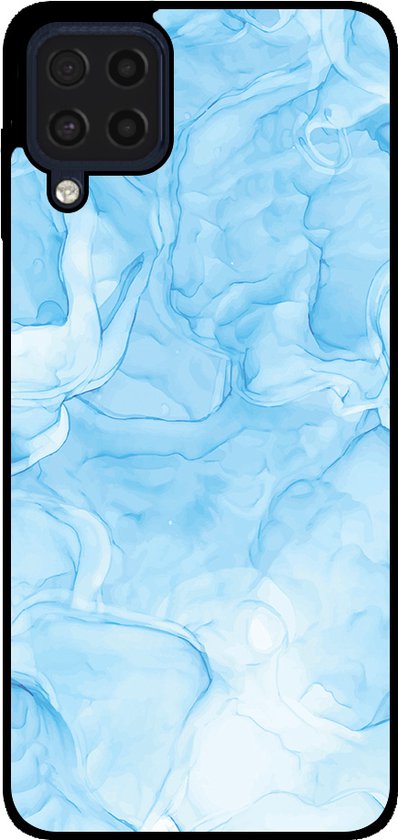 Smartphonica Coque de téléphone pour Samsung Galaxy M53 5G avec imprimé marbré - Coque arrière en TPU design marbre - Bleu clair pour Samsung Galaxy M53 5G