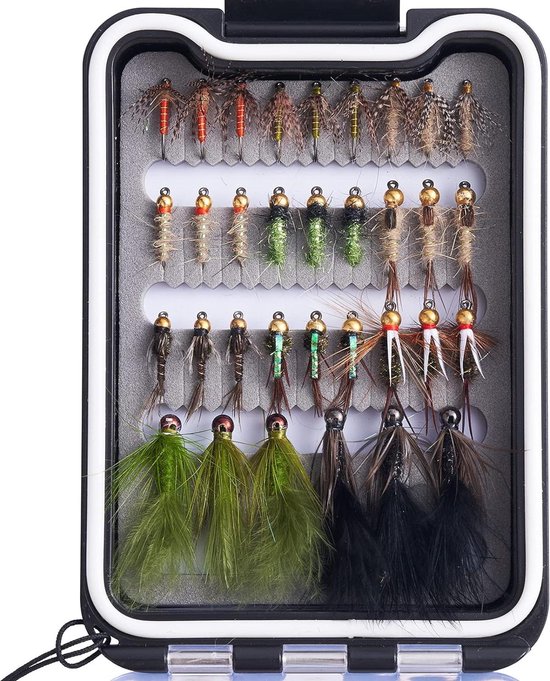 Kit De Leurres De Pêche à La Mouche JasCherry - 40/64/72 Pièces - Pour Truite, Saumon - Eau Douce/Salée