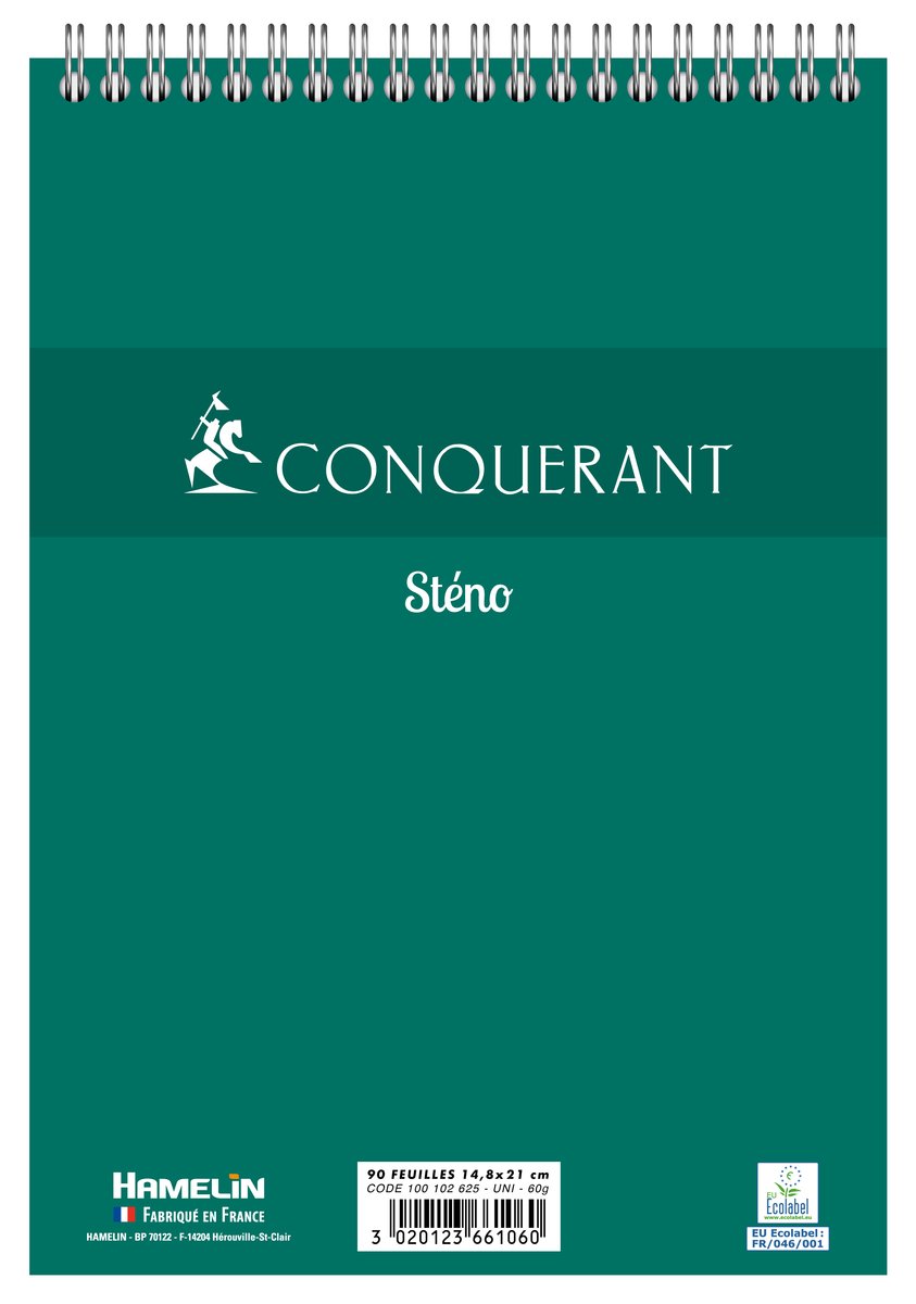 Conquerant 100102625 schrijfblok & schrift A5 180 vel Groen