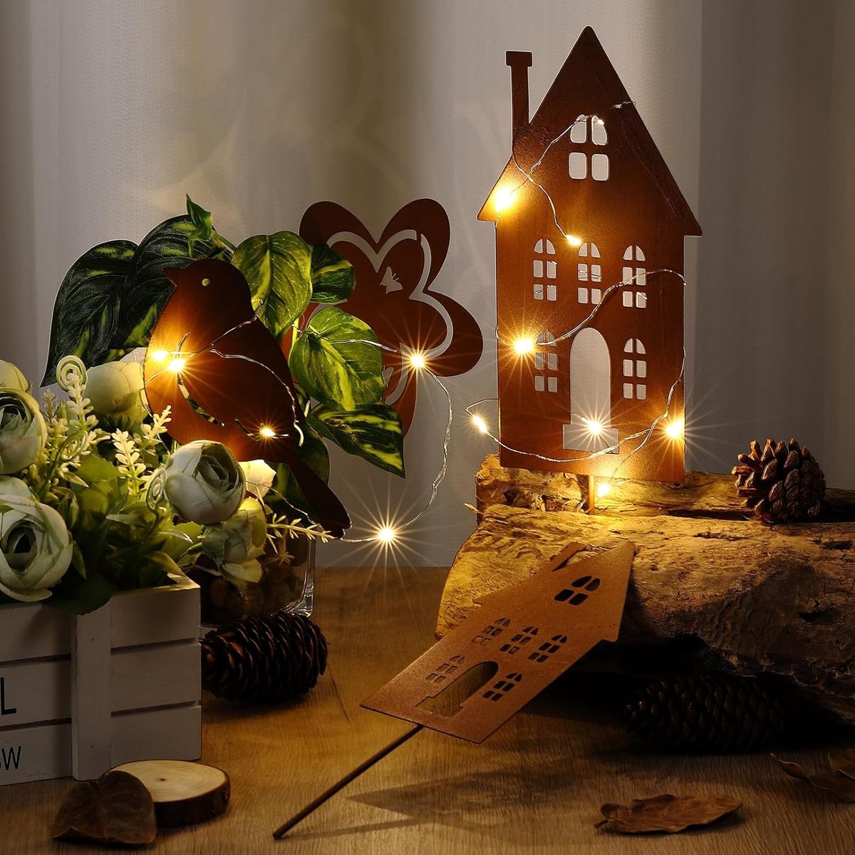 Lot De 2 Piquets De Jardin En Forme De Cœur, Piquets De Lit, Piquets De Pot En Métal Rouille, Décoration De Jardin Patinée, Décoration Rouillée, Décoration De Terrasse, Balcon, Cœur Rouillé