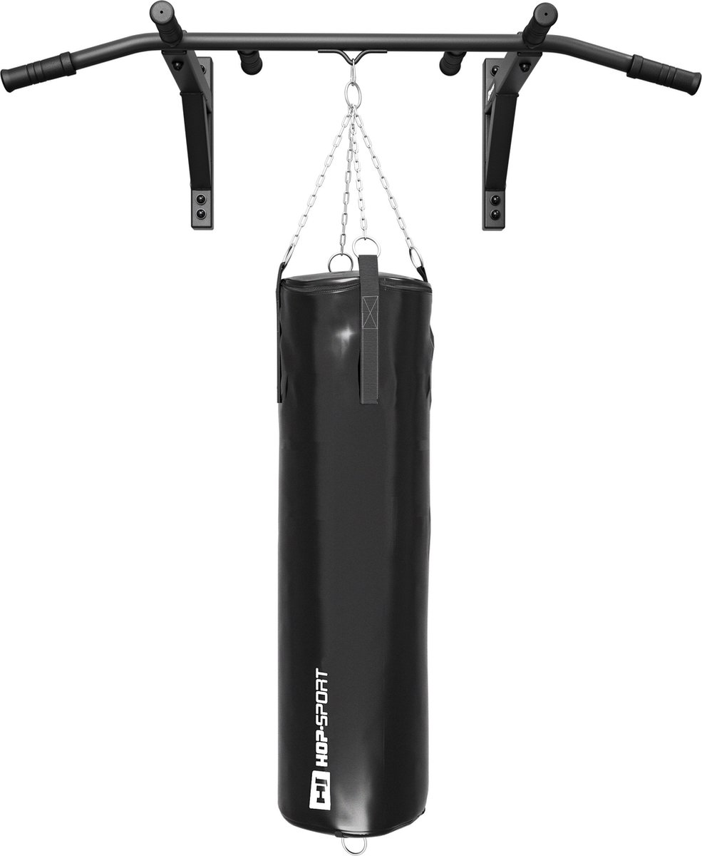 Hop-Sport Wandgemonteerde Optrekstang HS-2004K - Duurzame Fitnessapparatuur met 6 Antislip Handgrepen - Stabiele en Veilige Pull-Up Bar voor Thuisgebruik - Maximaal Belastbaar Tot 210 kg - Zwart - Ideaal voor Krachttraining thumbnail 5
