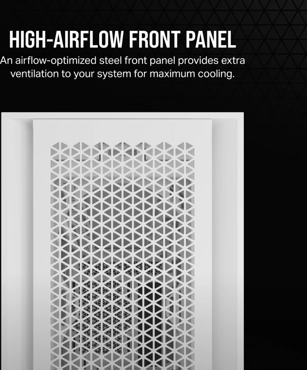 Corsair 5000D Core Airflow Mid-Tower Atx Pc Case - White - afbeelding 7