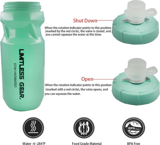 Fietsfleshouder met 21 Oz fietsfles, lichtgewicht fietsbekerhouder met schroeven - BPA-vrije fietsdrinkfles voor fietsen, racefietsen, mountainbikes, elektrische fietsen (groen) — afbeelding 5